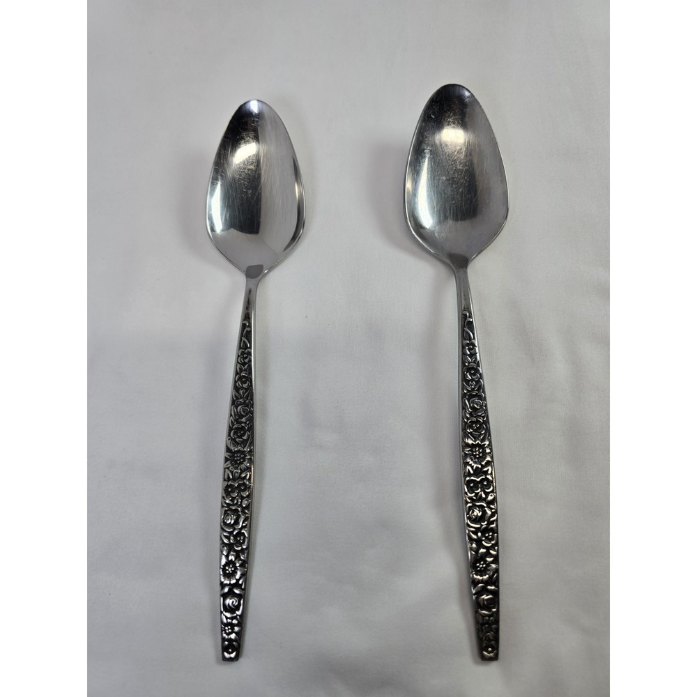 1847 Rogers Bros Flair 1956 Silverplate Serving Spoon Lot of 2 International
